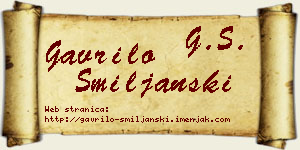 Gavrilo Smiljanski vizit kartica